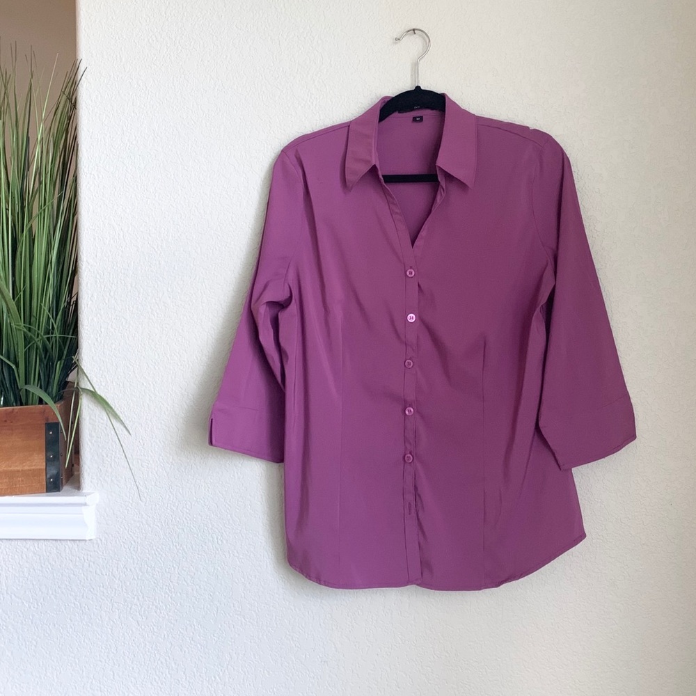 ICO Button Up Work Blouse